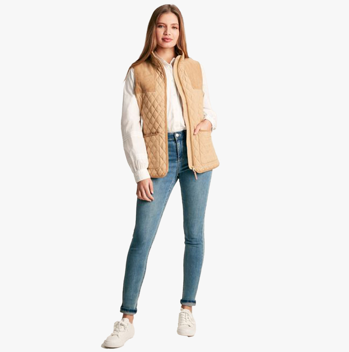 Joules STATELY Womens Quilted Gilet Beige