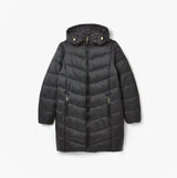 Joules MOORSDALE Womens Mid Length Showerproof Padded Coat with Hood Black