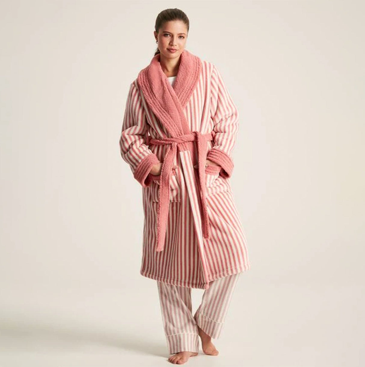 Joules MATILDA Womens Night Gown Pink Stripe