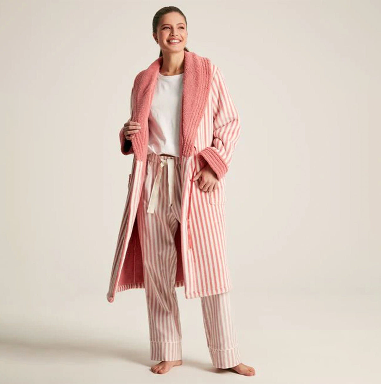 Joules MATILDA Womens Night Gown Pink Stripe