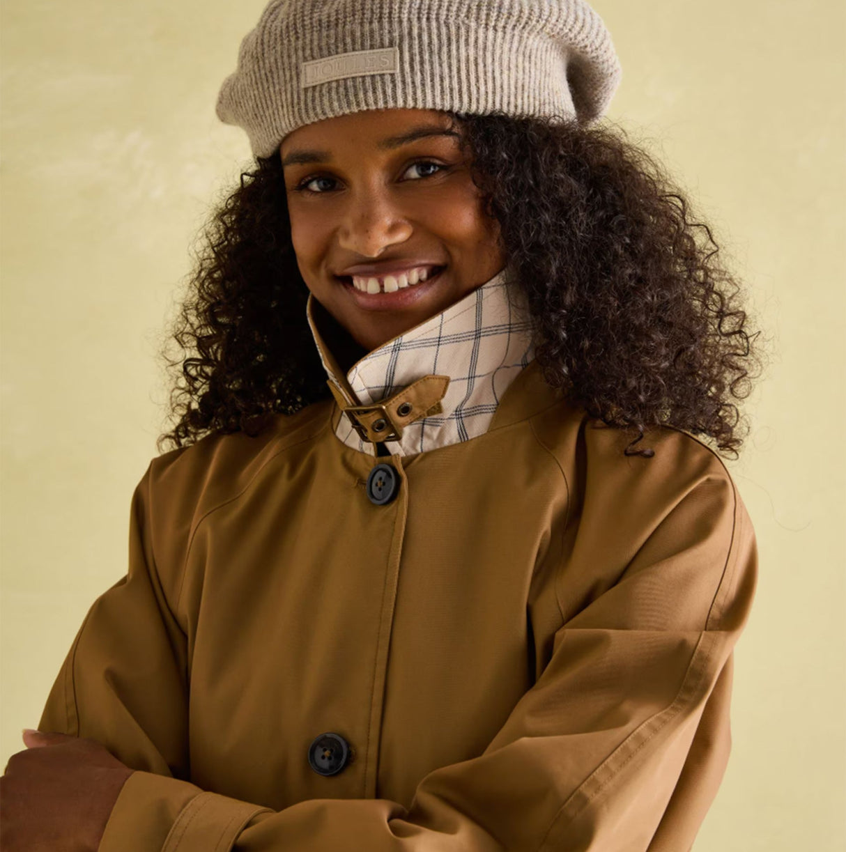 Joules Epwell Womens Waterproof Belted Trench Coat Brown