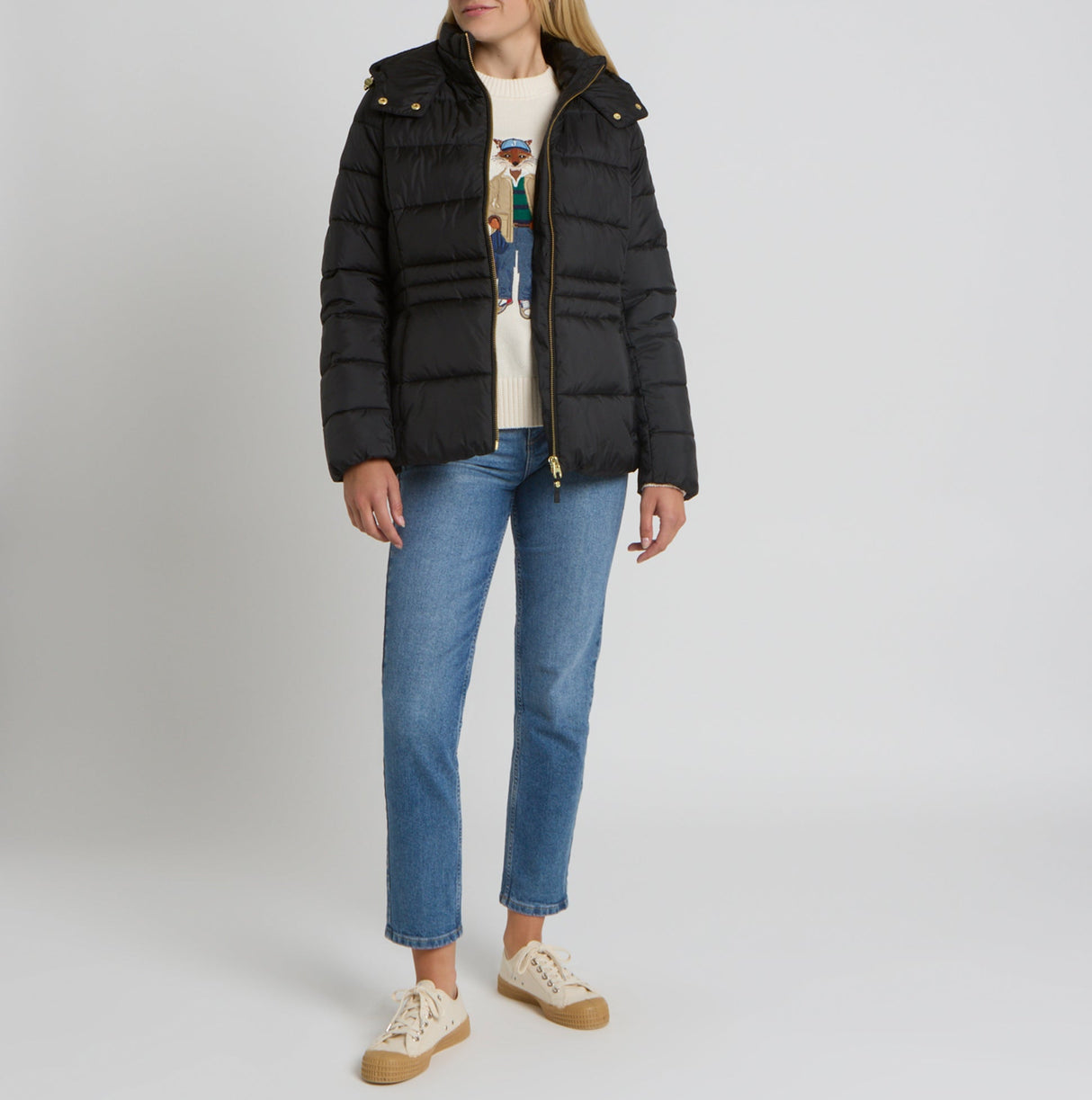 Joules HADLOW Womens Showerproof Padded Coat with Hood Black