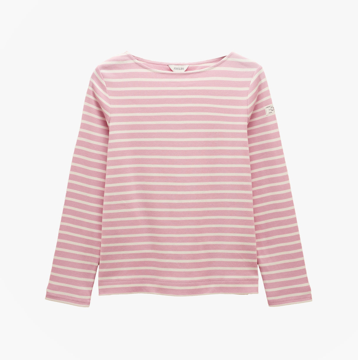Joules HARBOUR Boat Neck 100% Cotton Breton Top Pink Stripe