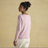 Joules HARBOUR Boat Neck 100% Cotton Breton Top Pink Stripe