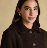 Joules SADIE Womens Collared Fleece Jacket Chocolate Brown