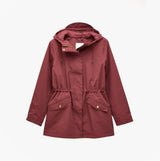 Joules PORTWELL Waterproof Hoodie Raincoat With Adjustable Waist Oxblood