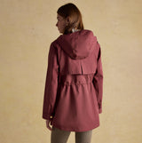 Joules PORTWELL Waterproof Hoodie Raincoat With Adjustable Waist Oxblood