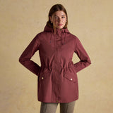 Joules PORTWELL Waterproof Hoodie Raincoat With Adjustable Waist Oxblood