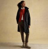 Joules RAINAWAY Womens Lightweight Waterproof Longline Raincoat with Hood Black