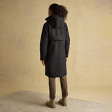 Joules RAINAWAY Womens Lightweight Waterproof Longline Raincoat with Hood Black