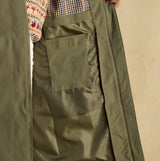 Joules RAINAWAY Womens Lightweight Waterproof Longline Raincoat with Hood Green