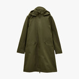 Joules RAINAWAY Womens Lightweight Waterproof Longline Raincoat with Hood Green