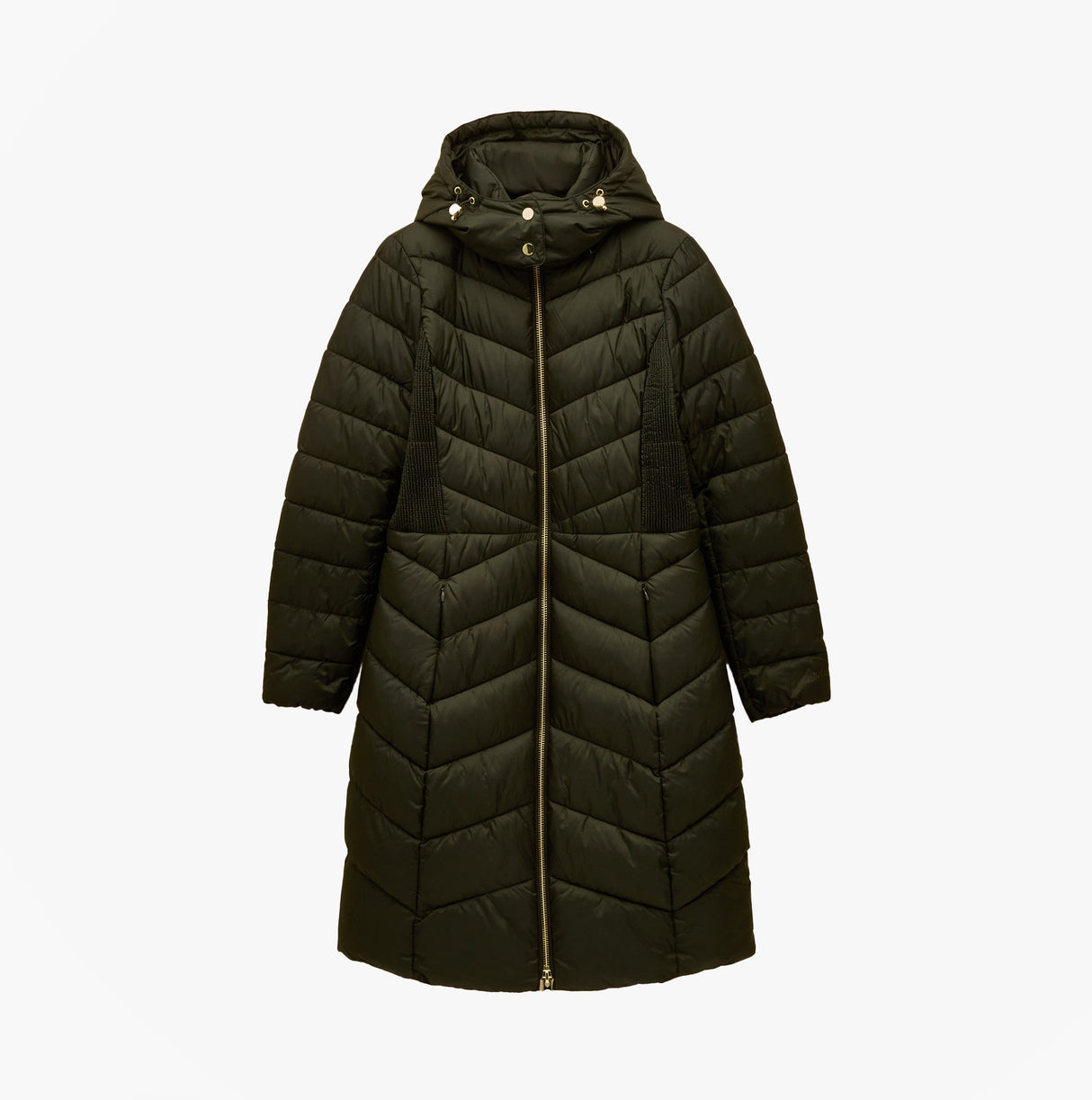 Joules PEMBURY Showerproof Longline Padded Coat with Hood Khaki