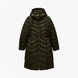 Joules PEMBURY Showerproof Longline Padded Coat with Hood Khaki