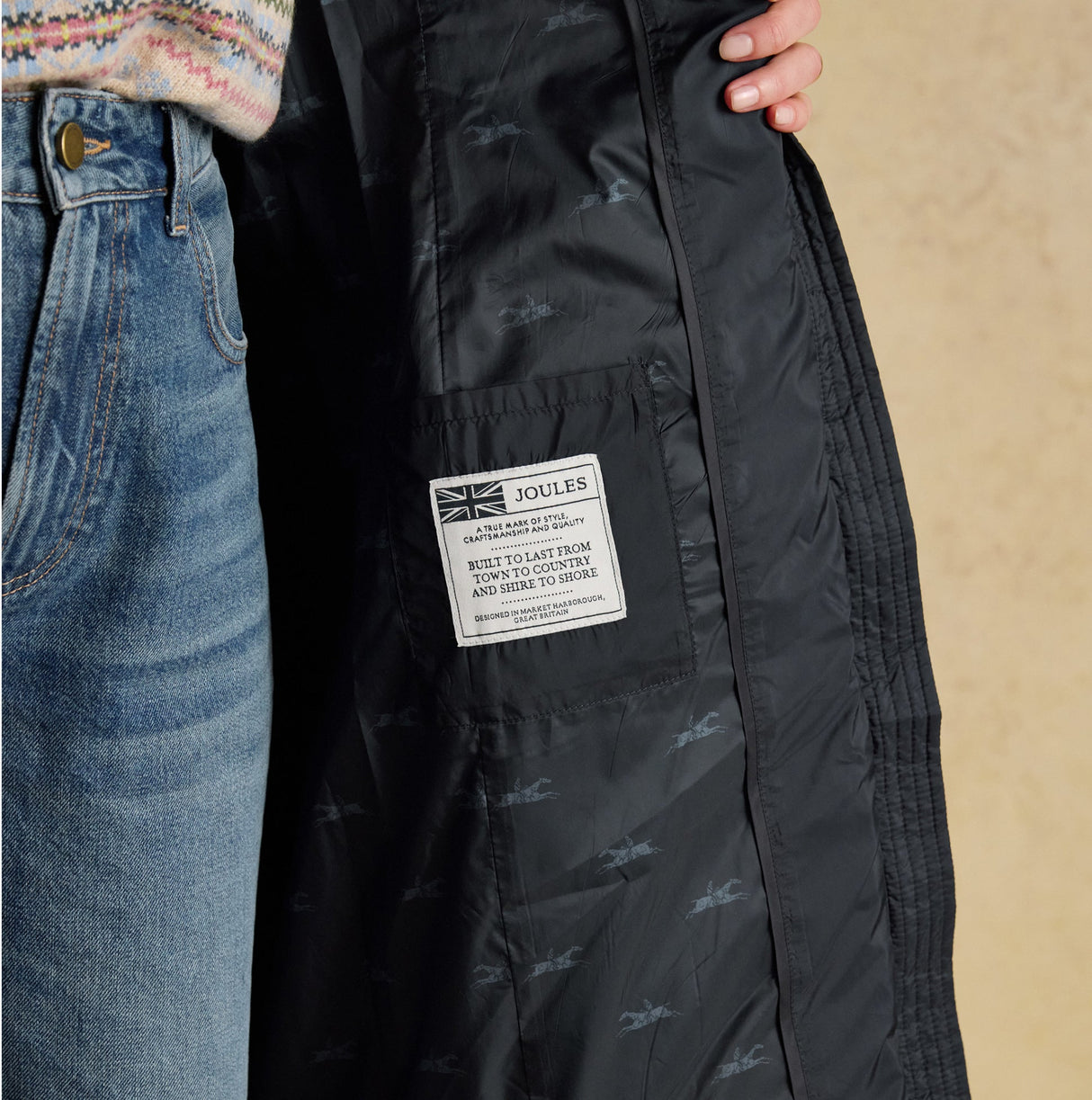 Joules PEMBURY Womens Long Coat Navy