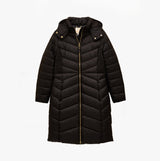 Joules PEMBURY Womens Showerproof Longline Padded Coat with Hood Black