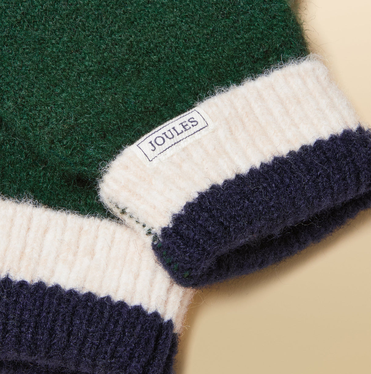 Joules POPLEY STRIPE Womens Gloves Green/Navy