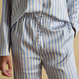 Joules BONNIE Womens Satin Pyjama Set Blue Stripe