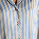 Joules BONNIE Womens Satin Pyjama Set Blue Stripe