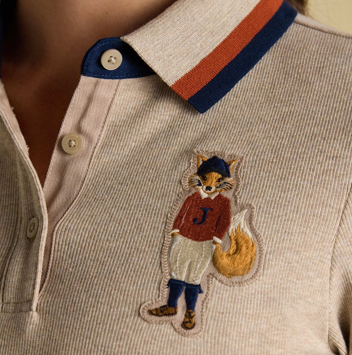 Joules FAIRFIELD JONTY Womens Polo Shirt Neutral