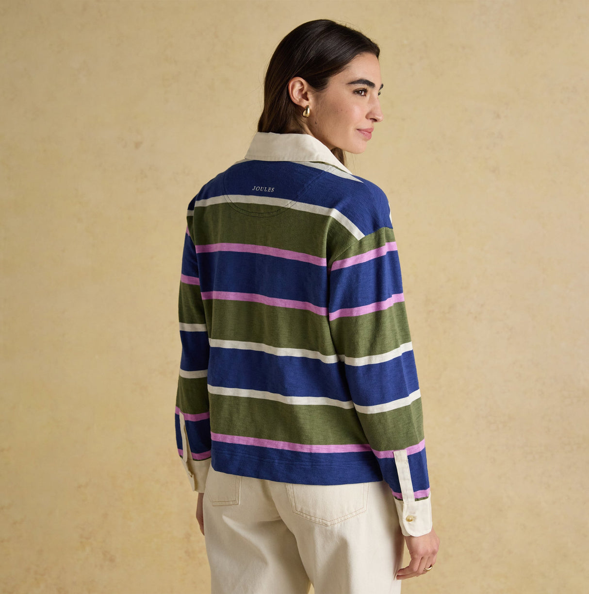 Joules LARA SLUB Womens Rugby Shirt Green