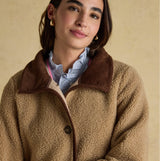 Joules SADIE LONGLINE Womens Longline Fleece Jacket Neutral