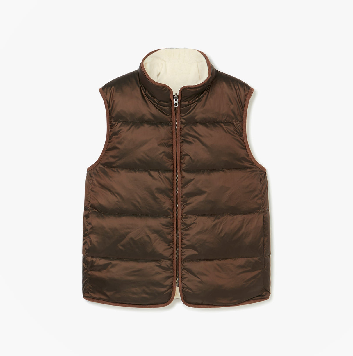 Joules REVERSIBLE FUR Faux Fur Padded Gilet Brown/Cream