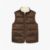 Joules REVERSIBLE FUR Faux Fur Padded Gilet Brown/Cream
