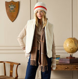 Joules REVERSIBLE FUR Faux Fur Padded Gilet Brown/Cream