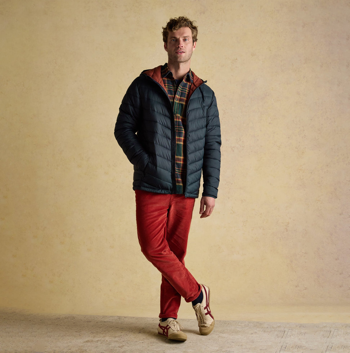 Joules GARRETT Mens Showerproof Padded Jacket Navy