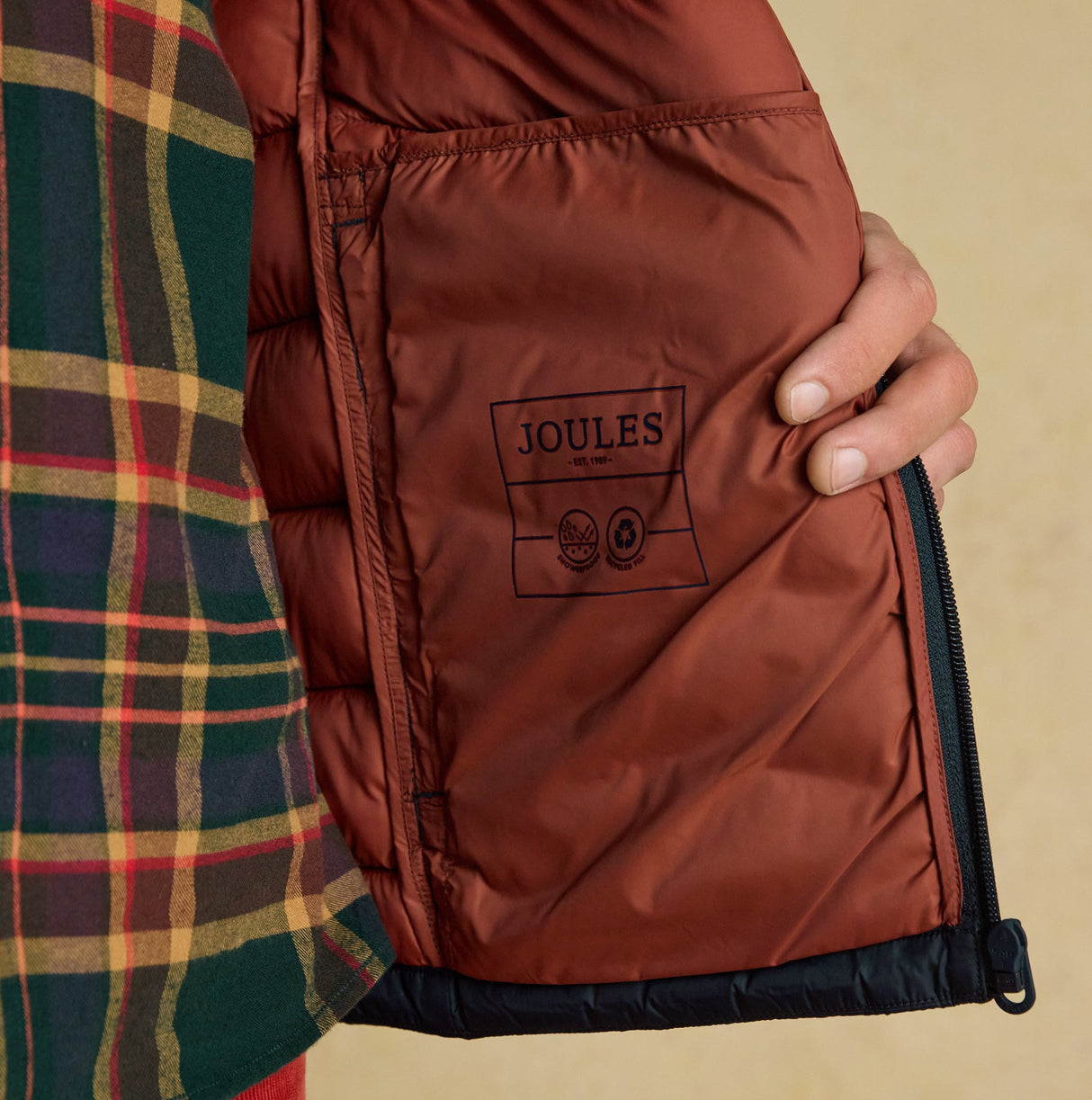 Joules GARRETT Mens Showerproof Padded Jacket Navy