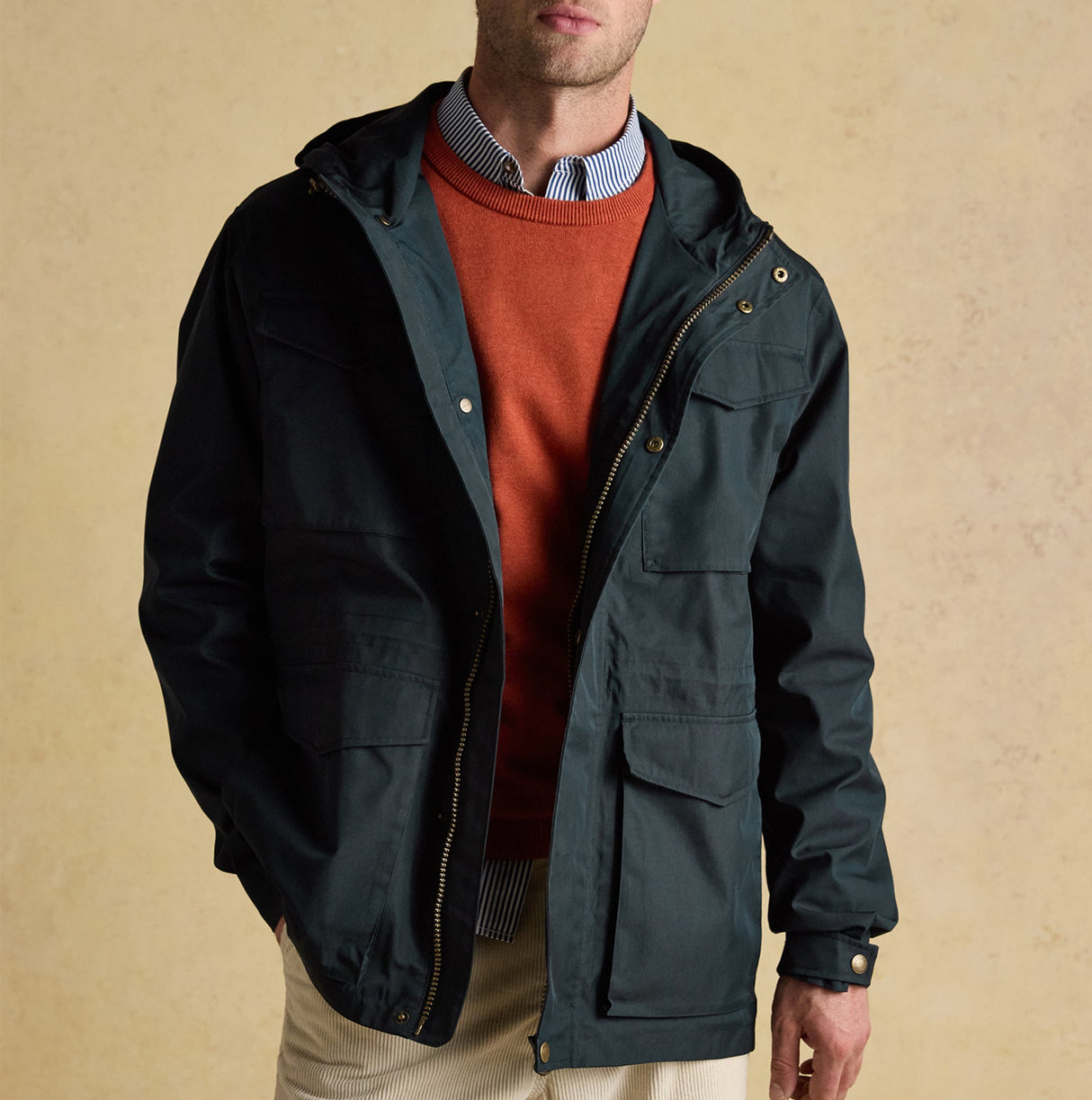 Joules PORTMAN Green Waterproof Raincoat Navy