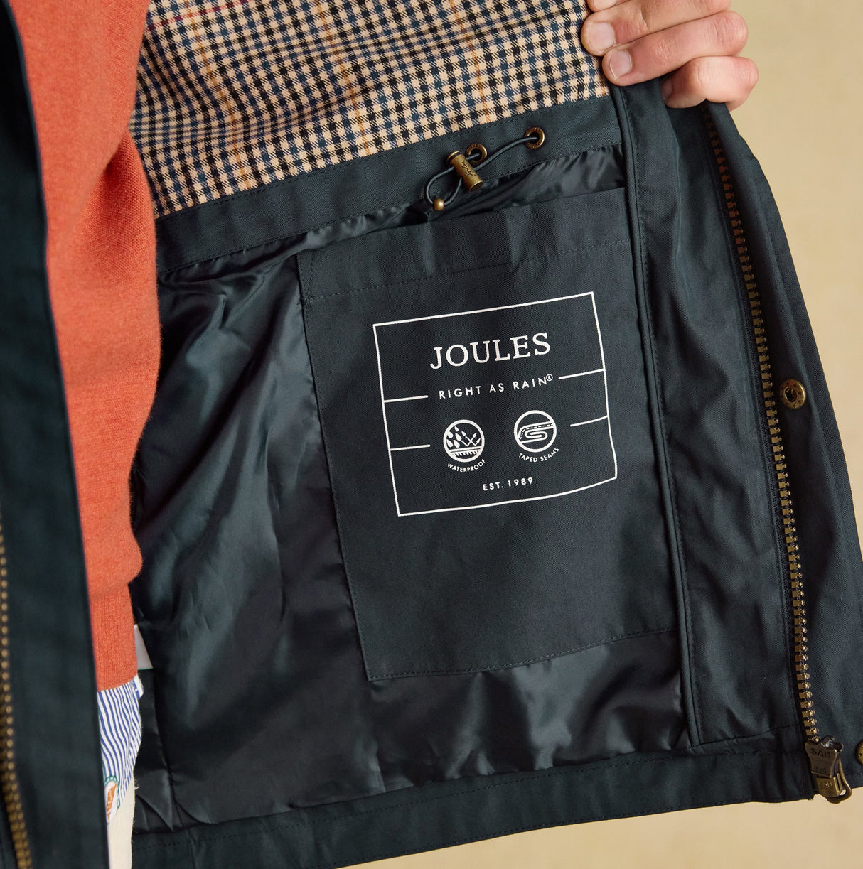 Joules PORTMAN Green Waterproof Raincoat Navy