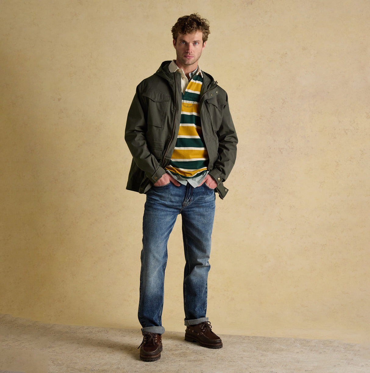 Joules PORTMAN Mens Green Waterproof Raincoat Green