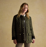 Joules BEATRIX Womens Showerproof Quilted Coat Khaki Green