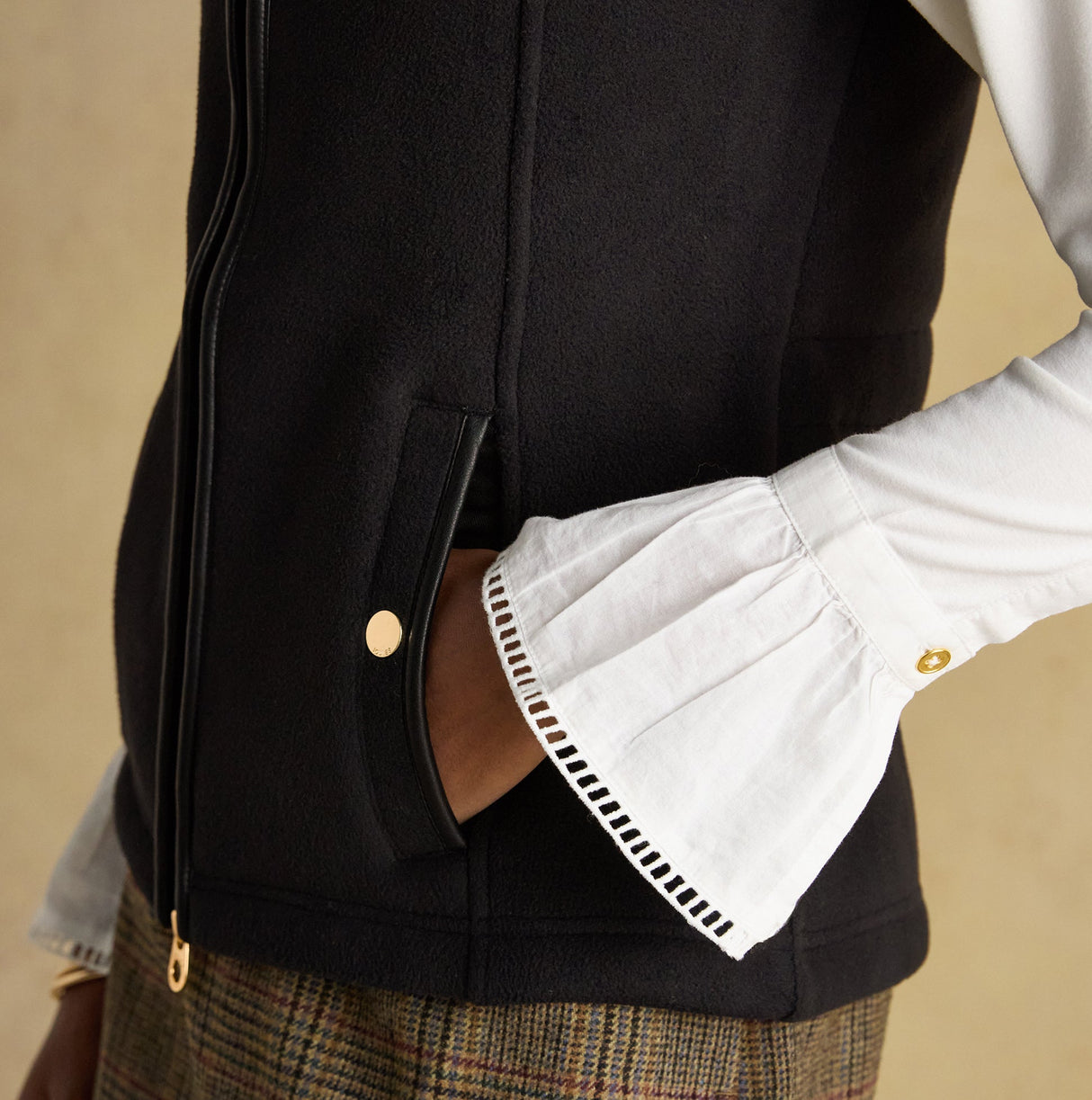 Joules HERITAGE FLEECE Womens Gilet Black