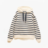Joules MILBOURNE Womens Hoodie Cream/Navy Stripe
