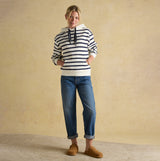 Joules MILBOURNE Womens Hoodie Cream/Navy Stripe