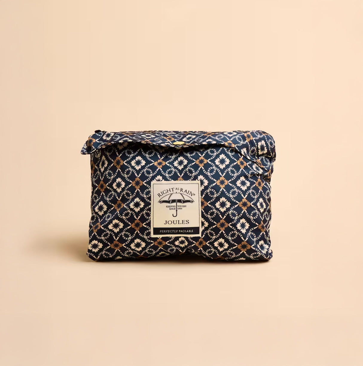 Joules Holkham Womens Waterproof Packable Raincoat With Hood Navy