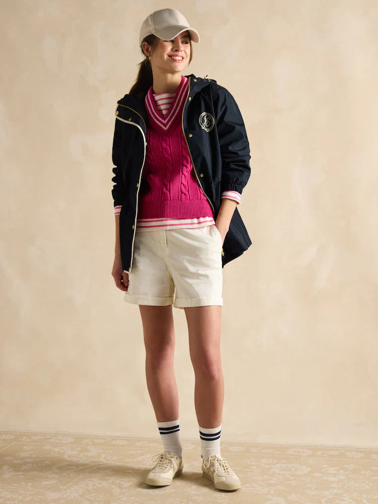 Joules Holt Waterproof Packable Raincoat with Hood Navy