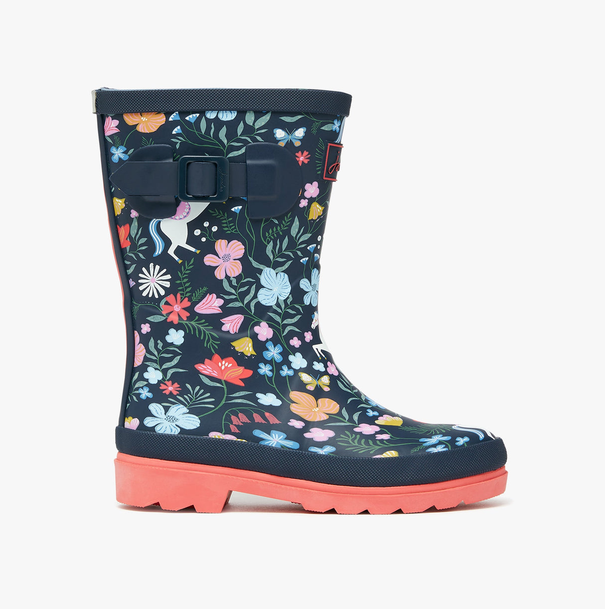 Joules JNR WELLY PRINT Girls Wellies Navy Horse