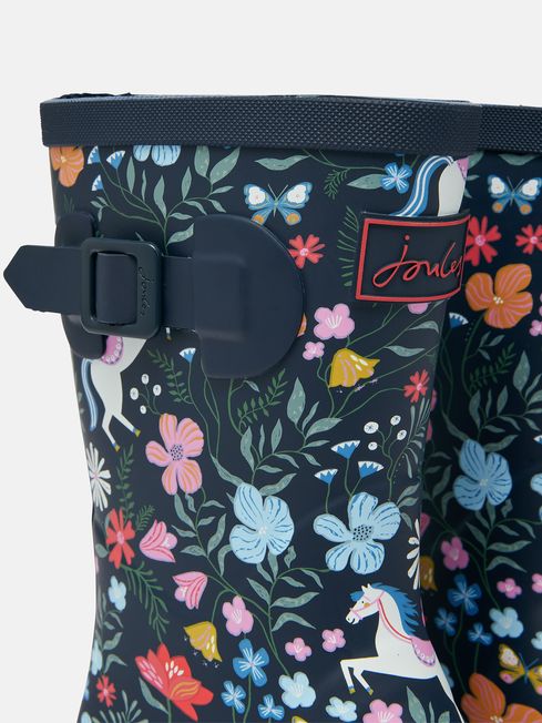 Joules JNR WELLY PRINT Girls Wellies Navy Horse