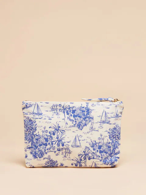 Joules CARRYWELL Womens Pouch Blue Toile