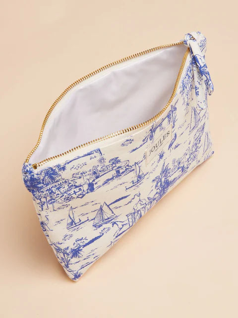 Joules CARRYWELL Womens Pouch Blue Toile