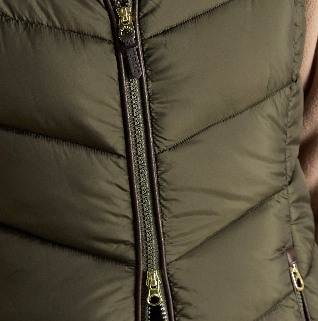 Joules MOORSDALE Womens Longline Showerproof Padded Gilet Green