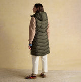 Joules MOORSDALE Womens Longline Showerproof Padded Gilet Green