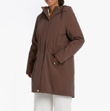 Joules PORTWELL Waterproof Hoodie Raincoat With Adjustable Waist Brown