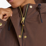 Joules PORTWELL Waterproof Hoodie Raincoat With Adjustable Waist Brown