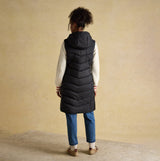 Joules MOORSDALE Womens Longline Showerproof Padded Gilet Black