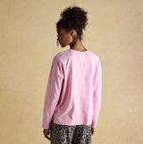 Joules JERSEY Pyjama Top Womens Sweatshirts Pink